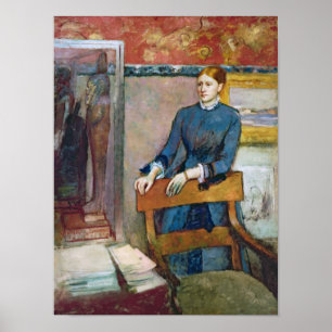 Pôster Edgar Degas Helene Rouart no estudo do seu pai