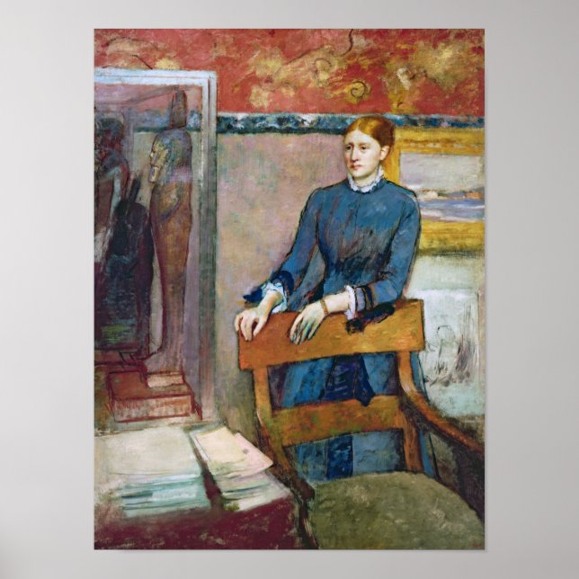 Pôster Edgar Degas | Helene Rouart no estudo do seu pai (Frente)