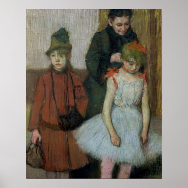 Pôster Edgar Degas | Mulher com duas raparigas (Frente)