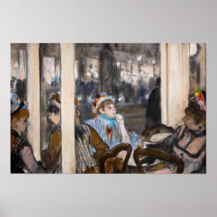 Poster Edgar Degas - Mulheres num Café Terrace à Noite