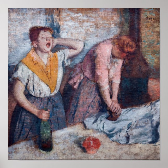 Poster Edgar Degas - Mulheres Passando Roupa (Frente)
