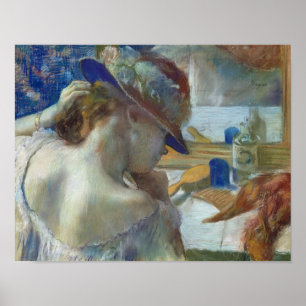 Pôster Edgar Degas na frente do espelho, 1889