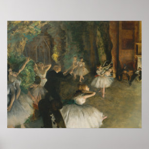 Poster Edgar Degas - o ensaio do balé em palco