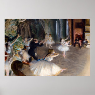 Poster Edgar Degas - O ensaio do Balé no palco