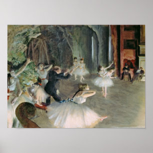 Pôster Edgar Degas o ensaio do balé no palco