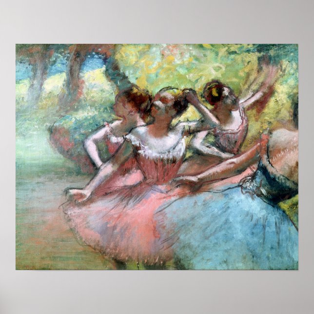 Pôster Edgar Degas | Quatro bailarinas no palco (Frente)