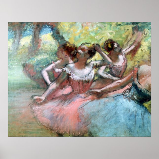 Pôster Edgar Degas | Quatro bailarinas no palco (Frente)