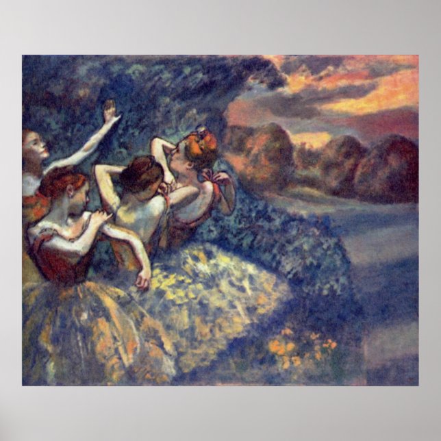 Poster Edgar Degas - Quatro Dançarinos 1899 Balé Canvas (Frente)
