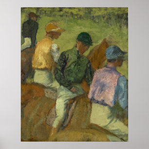 Pôster Edgar Degas quatro jóqueis
