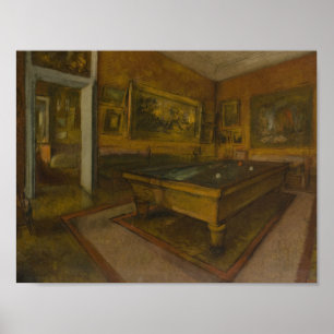 Pôster Edgar Degas - Sala Billiard em Menil-Hubert