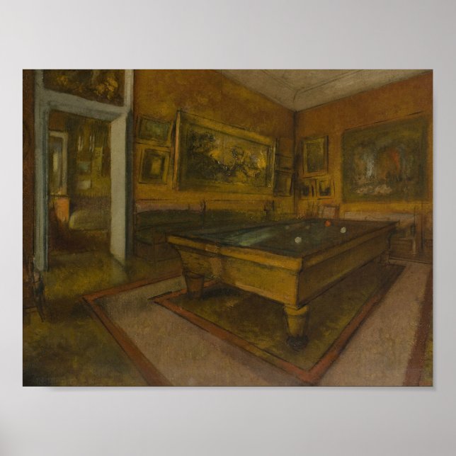 Pôster Edgar Degas - Sala Billiard em Menil-Hubert (Frente)