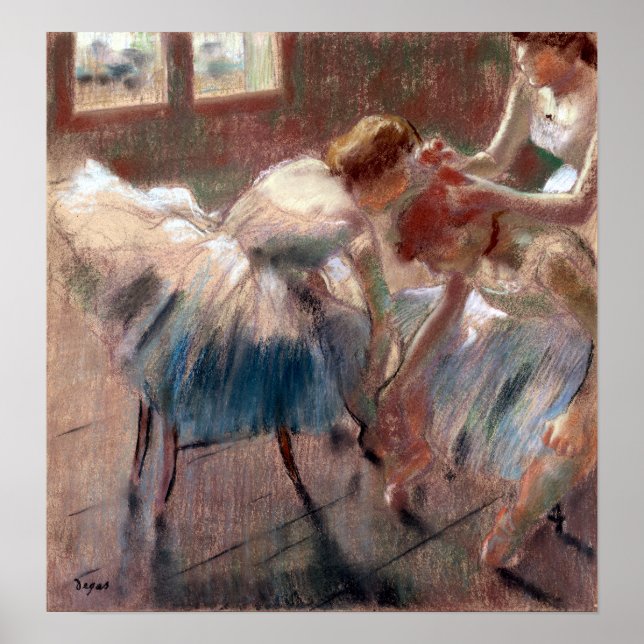 Pôster Edgar Degas Três Dançarinos Preparando-se para Cla (Frente)