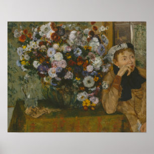 Poster Edgar Degas   uma mulher assentada ao lado de um