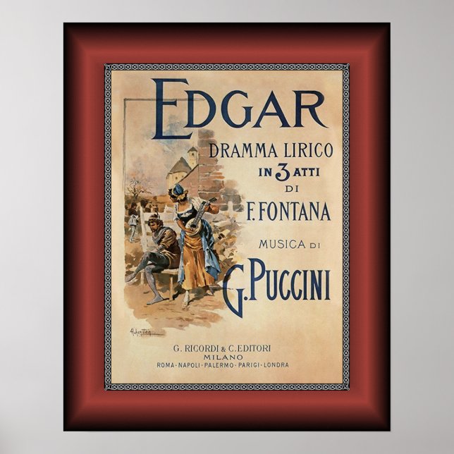 Poster Edgar ~ Puccini ~ Drama Lírico De F. Fountana ~ (Frente)