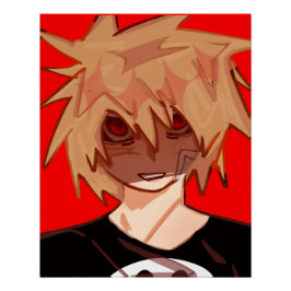 Pôster Edgy Anime Boy Grunge Aesthetic