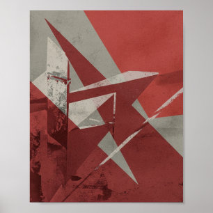 Poster Edgy Urban Geométrico - Grunge Abstrato Art