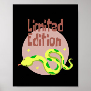 Poster Edição limitada cobra amarelo Kawaii e verde