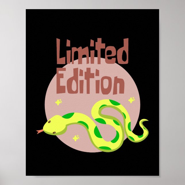 Poster Edição limitada cobra amarelo Kawaii e verde (Frente)
