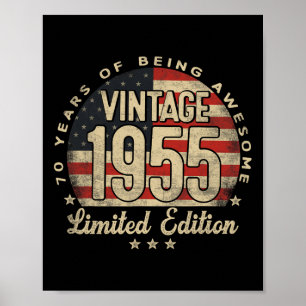 Poster Edição Limitada de 1955 Presentes de 70 anos Usa
