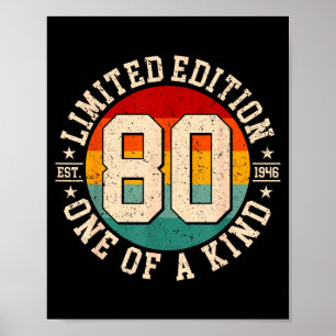 Poster edição limitada de 80 anos vintage 1946 80º