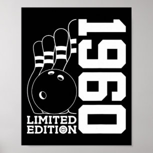 Poster Edição Limitada de Aniversário de Boliche 1960