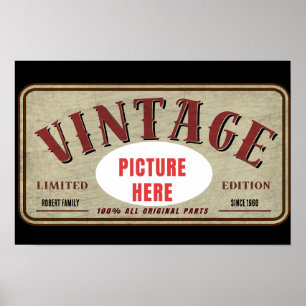 POSTER EDIÇÃO LIMITADA DE VINTAGEM PERSONALIZADA FOTO