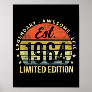Poster Edição Limitada Est 1964 61º Aniversário Vintage 6