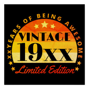 Pôster Edição limitada personalizada Aniversário