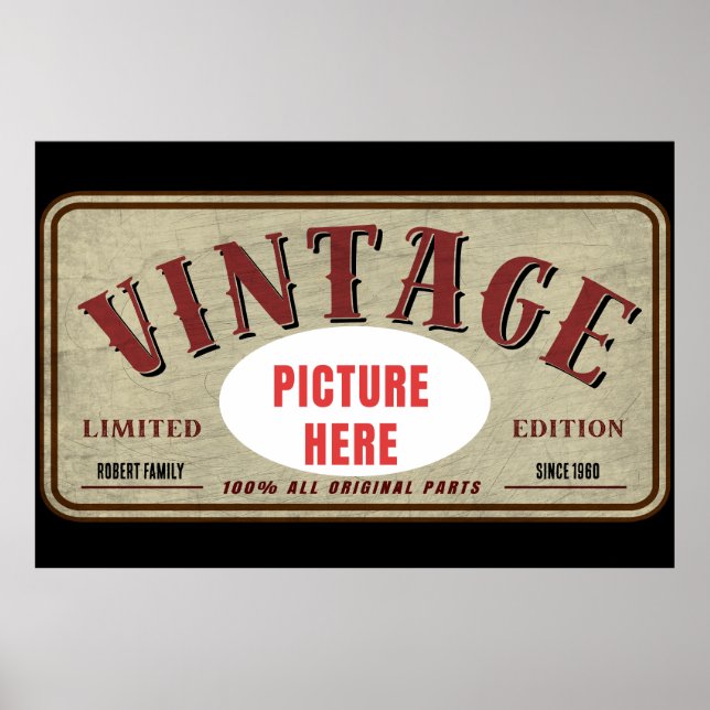 POSTER EDIÇÃO LIMITADA PERSONALIZADA FOTO VINTAGE PERSONA (Frente)