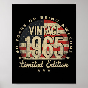 Poster Edição Limitada Vintage 1965 Presentes 60 anos Usa