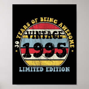 Poster Edição Limitada Vintage 1995 30 anos 30º Aniversár