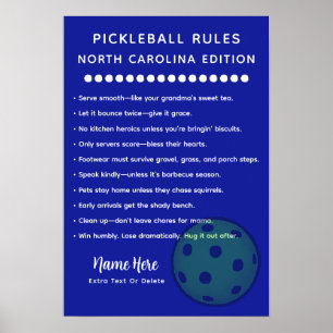 Poster Edição Personalizada de Pickleball da Carolina do