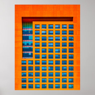Poster Edifício azul e laranja