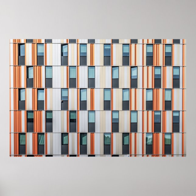 Poster Edifício branco e laranja (Frente)