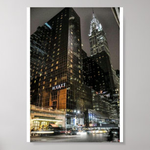 Poster Edifício Chrysler da Cidade de Nova York Noite Pai