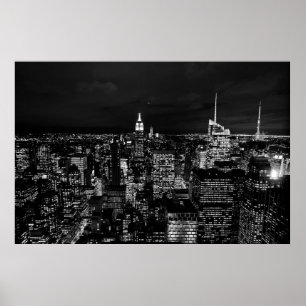 POSTER EDIFÍCIO DA CIDADE DURANTE A NOITE FOTO