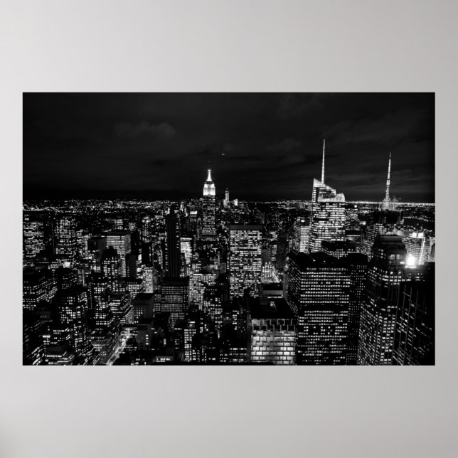 POSTER EDIFÍCIO DA CIDADE DURANTE A NOITE FOTO (Frente)