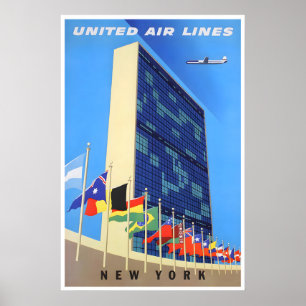 Poster Edifício das Nações Unidas Arte Nova York Cartaz d