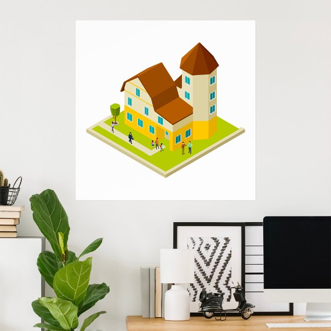 Poster Edifício de Apartamentos Isométrico (Criador carregado)