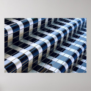 Poster Edifício do arranha-céu, preto e cinza