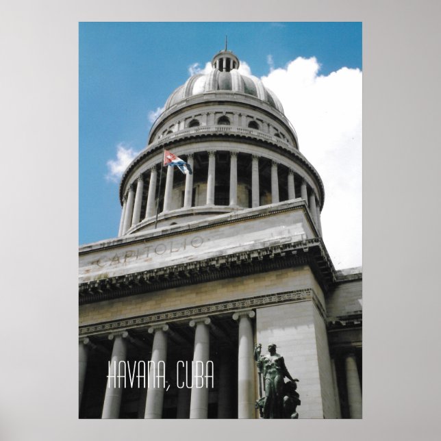 Poster Edifício do Capitólio de Havana Cuba Lembrança (Frente)