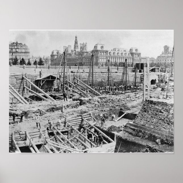 Poster Edifício do Hotel-Dieu, Paris, c.1866 (Frente)