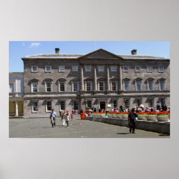 Poster edifício do Parlamento irlandês, Leinster House Du