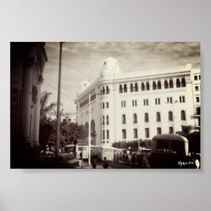 Poster Edifício dos correios de Argel vintage Argélia