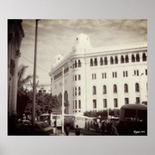 Poster Edifício dos correios de Argel vintage Argélia