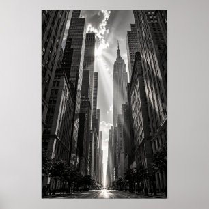 Poster Edifício Empire State Nova York Preto e Branco