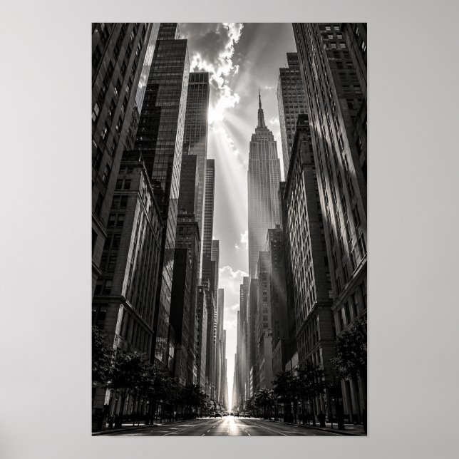 Poster Edifício Empire State Nova York Preto e Branco (Frente)