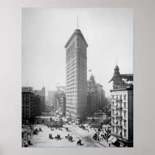 Poster Edifício Flatiron, 1905. Foto Antiga de Nova York