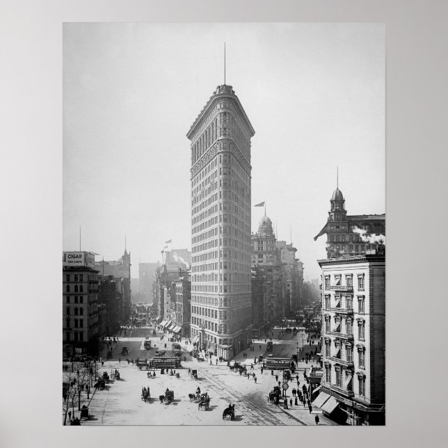 Poster Edifício Flatiron, 1905. Foto Antiga de Nova York (Frente)