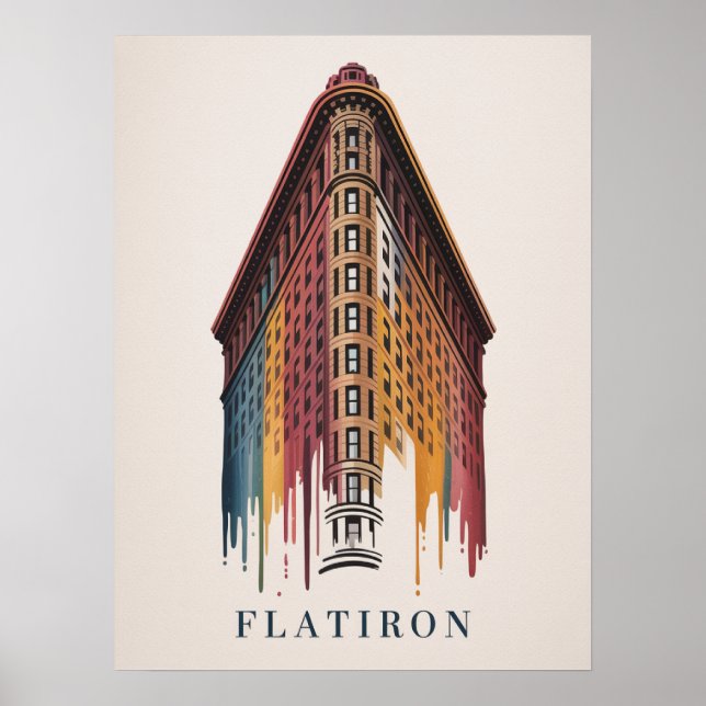 Poster Edifício Flatiron estilo gotejante (Frente)